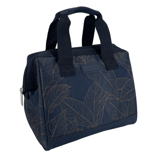 Insulated Lunch Bag Navy Leaves