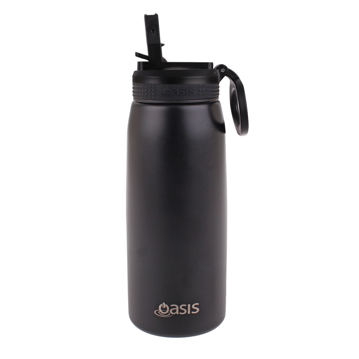 Insulated Sports Drink Bottle With Sipper Straw 780ml Black