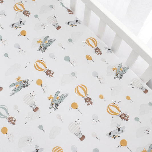 Cot Fitted Sheets - Up Up & Away
