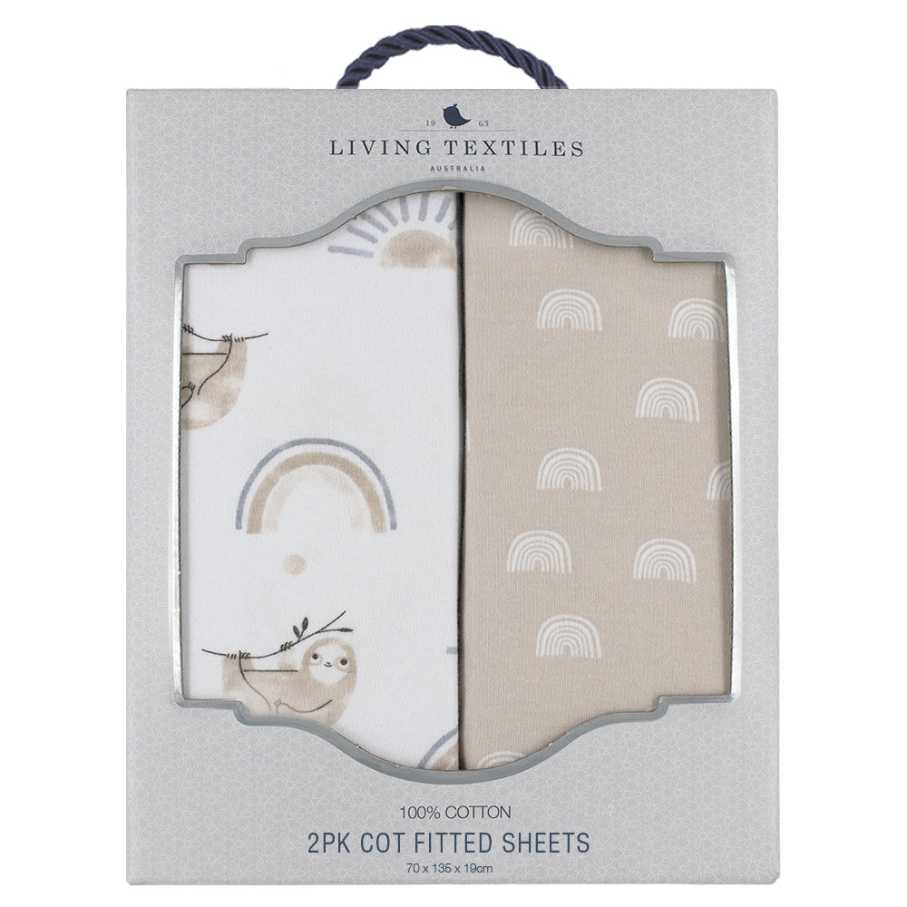 Cot Fitted Sheets - Happy Sloth