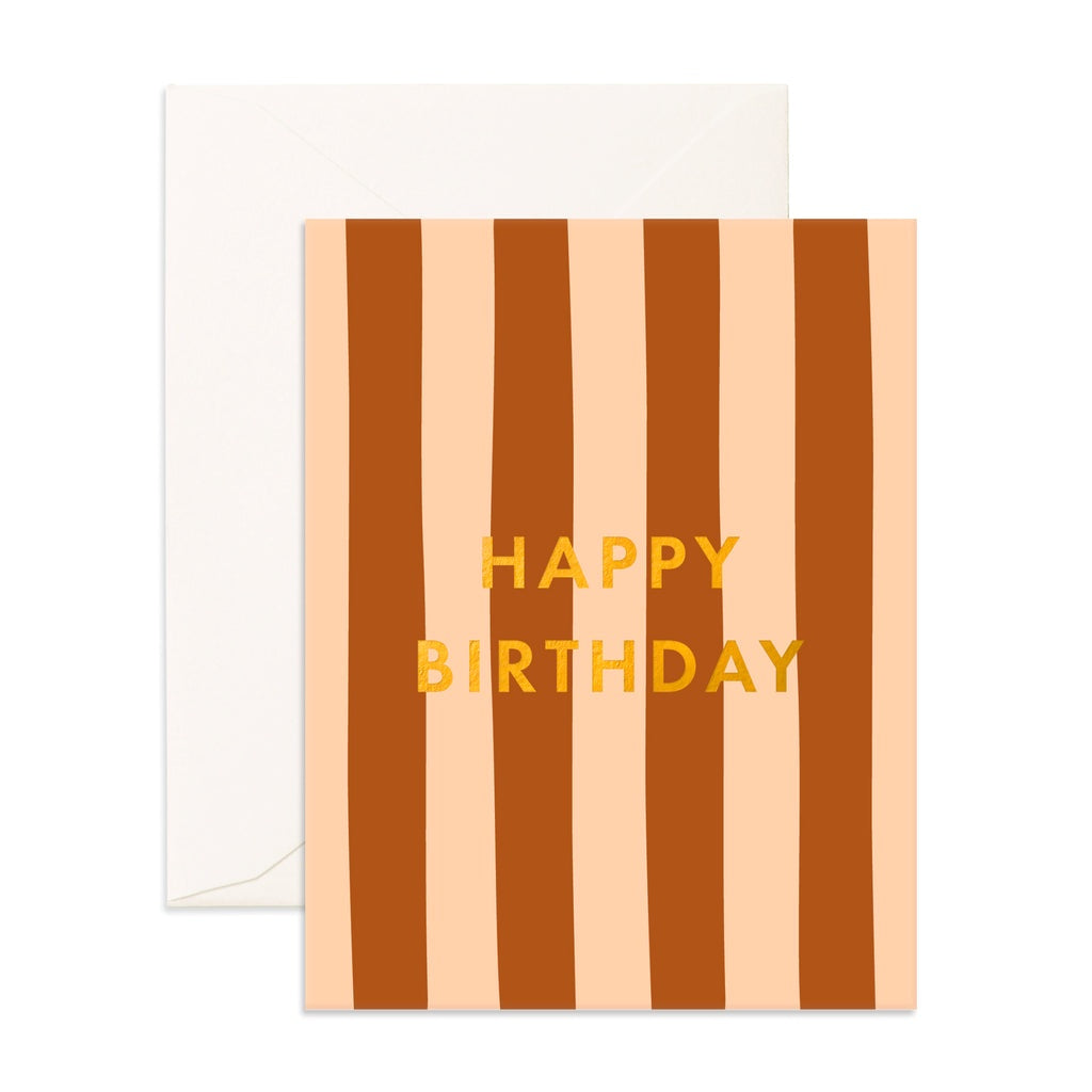 Birthday Rust Stripe Greeting Card