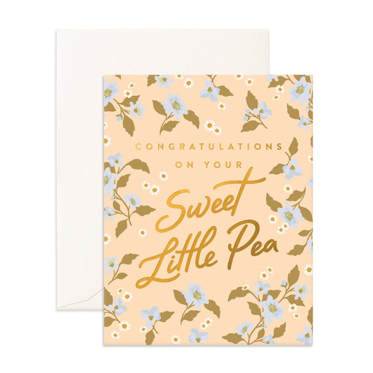 Sweet Pea Broderie Greeting Card