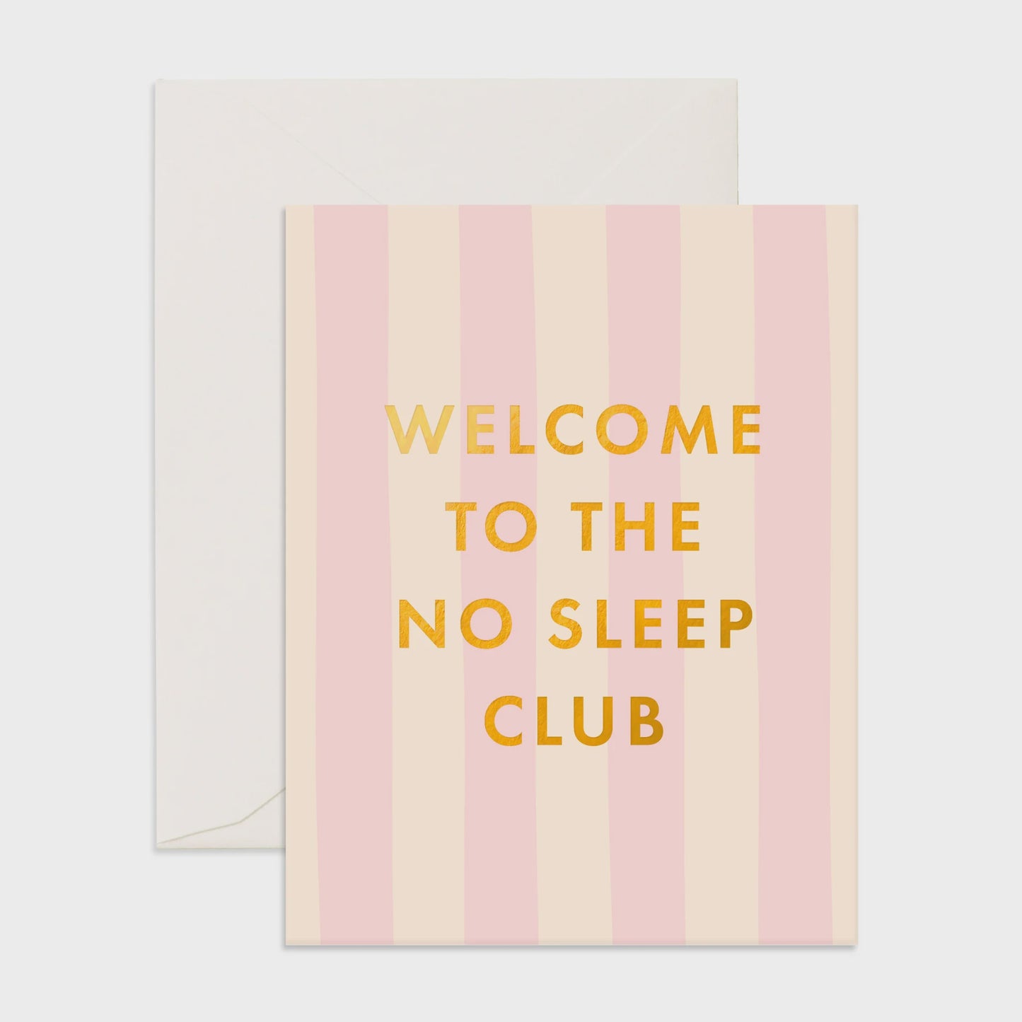 No Sleep Club Peony Stripe Greeting Card