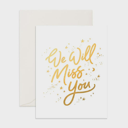 Miss You White Stars Greeting Card