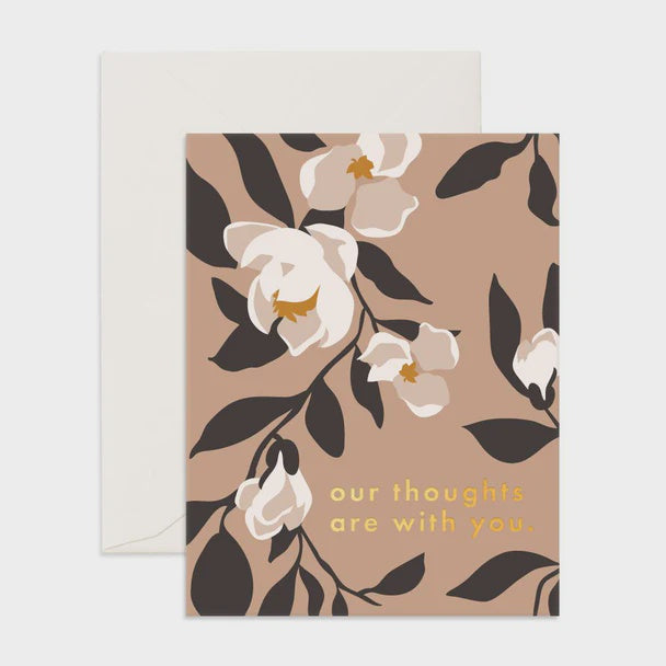 Our Thoughts Magnolias Greeting Card