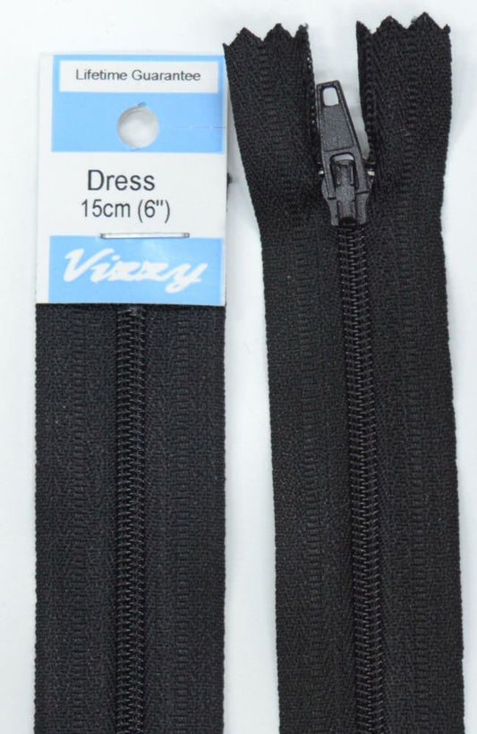 15cm Black Zipper