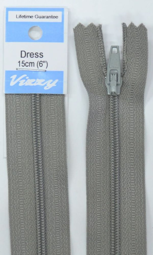 15cm Pearl Grey Zipper