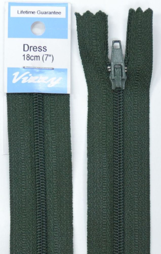 18cm Hunter Green Zipper