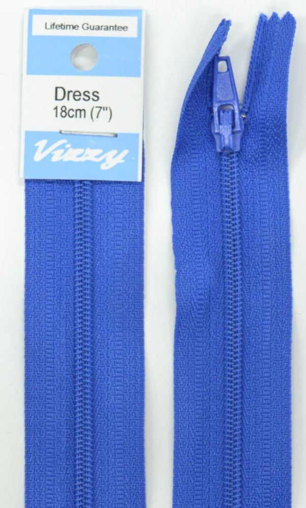 18cm Royal Blue Zipper