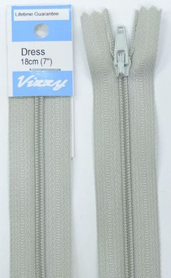 18cm Silver Zipper
