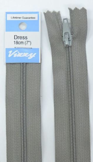 18cm Pearl Grey Zipper