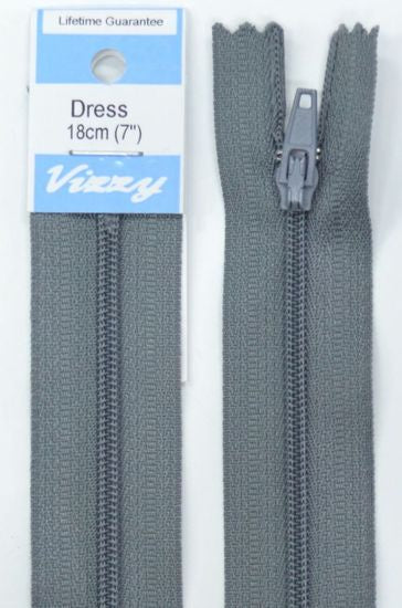18cm Grey Zipper