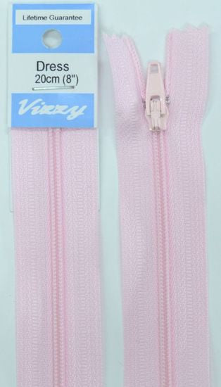 20cm Baby Pink Zipper