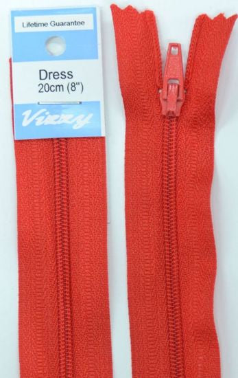 20cm Red Zipper