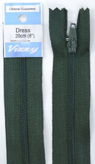 20cm Hunter Green Zipper