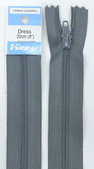 20cm Grey Zipper