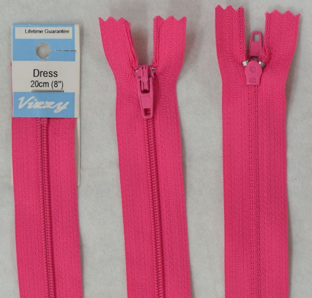 20cm Hot Pink Zipper