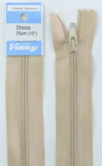25cm Natural Zipper