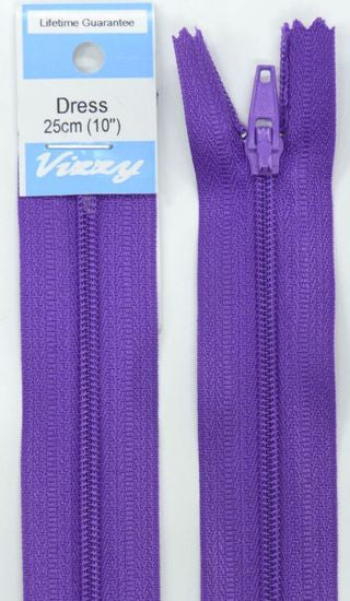 25cm Purple Zipper