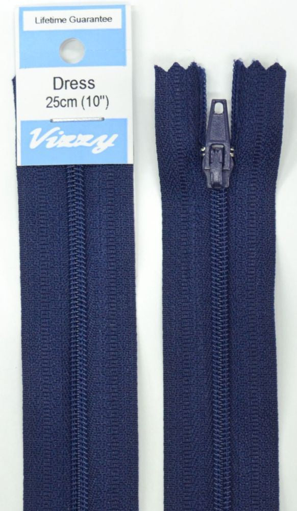 25cm Navy Zipper