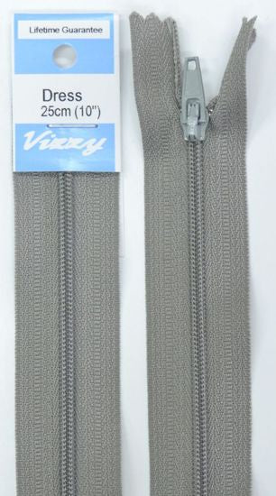 25cm Pearl Grey Zipper