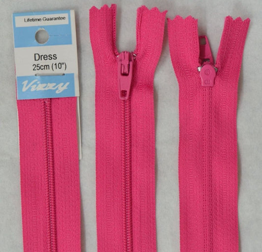 25cm Hot Pink Zipper