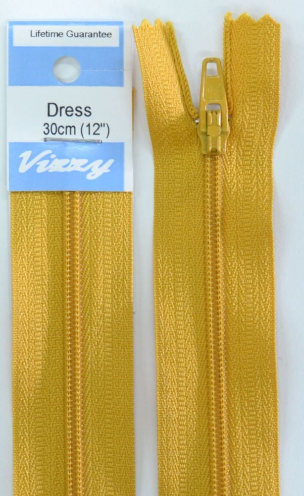 30cm Old Gold Zipper