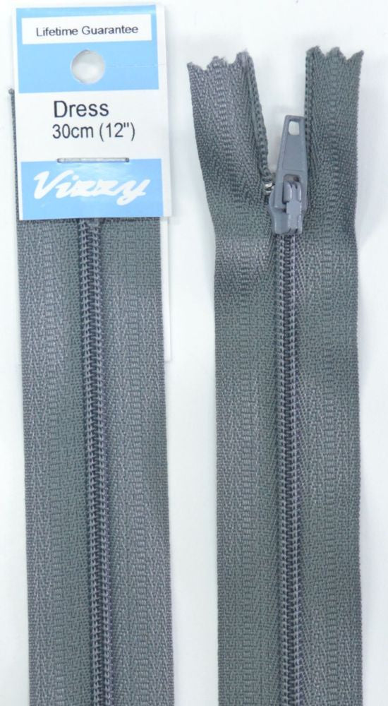 30cm Grey Zipper