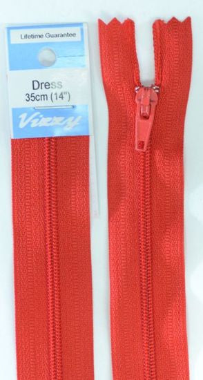 35cm Red Zipper