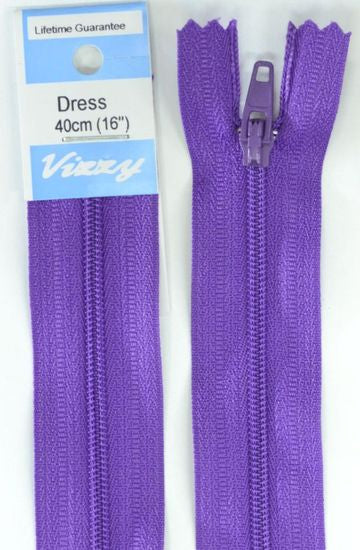 40cm Purple Zipper
