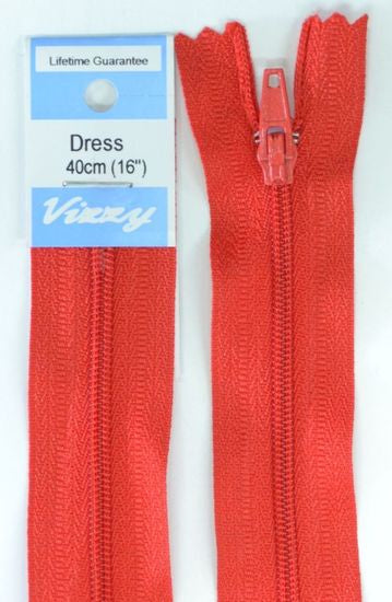 40cm Red Zipper