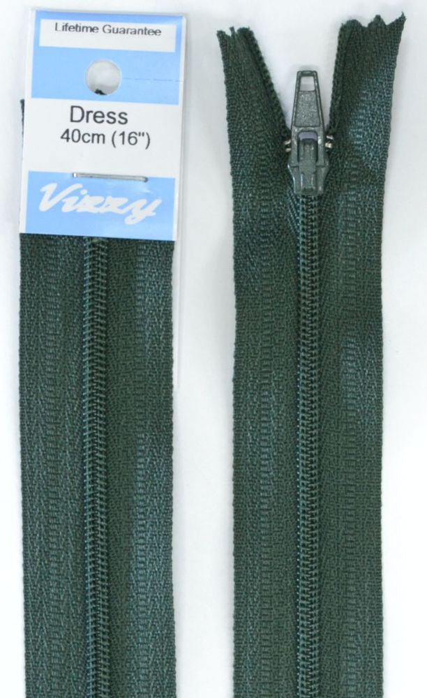 40cm Hunter Green Zipper