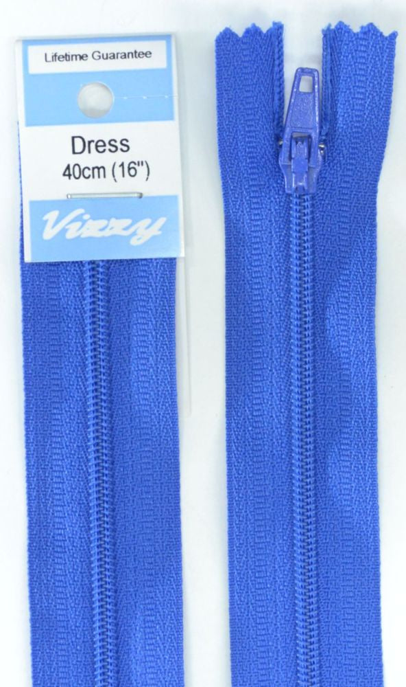 40cm Royal Blue Zipper