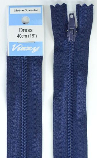 40cm Navy Zipper