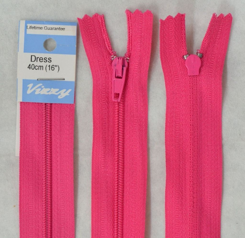 40cm Hot Pink Zipper