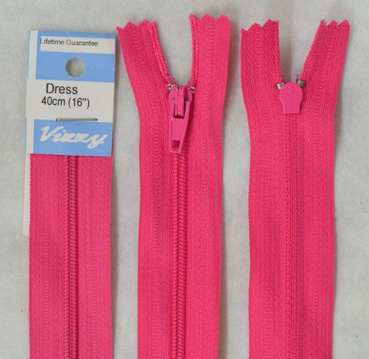 40cm Hot Pink Zipper