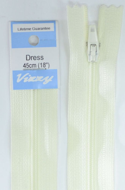 45cm Cream Zipper