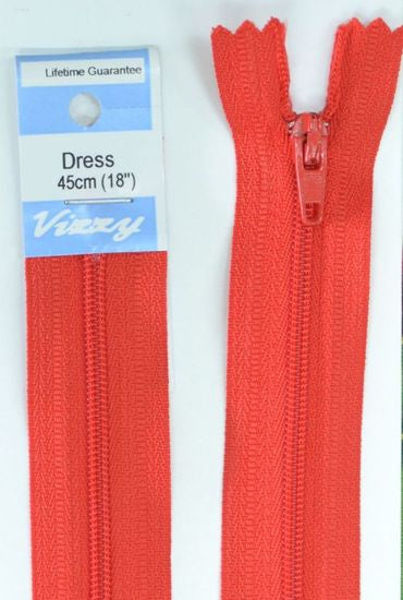 45cm Red Zipper