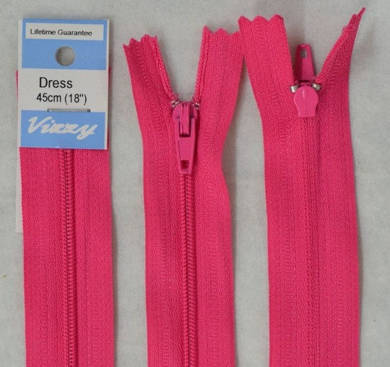 45cm Hot Pink Zipper