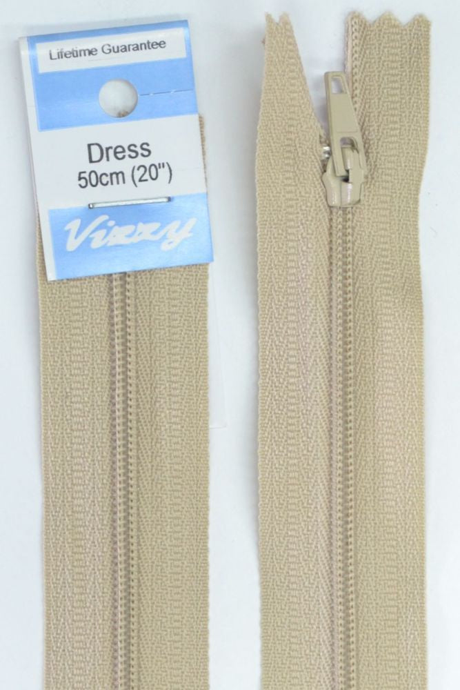 50cm Natural Zipper