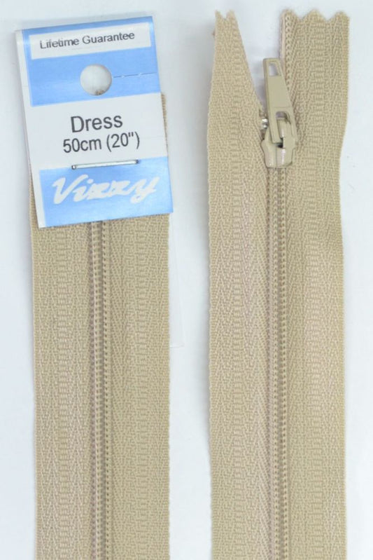 50cm Natural Zipper