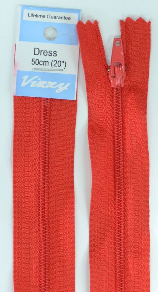 50cm Red Zipper