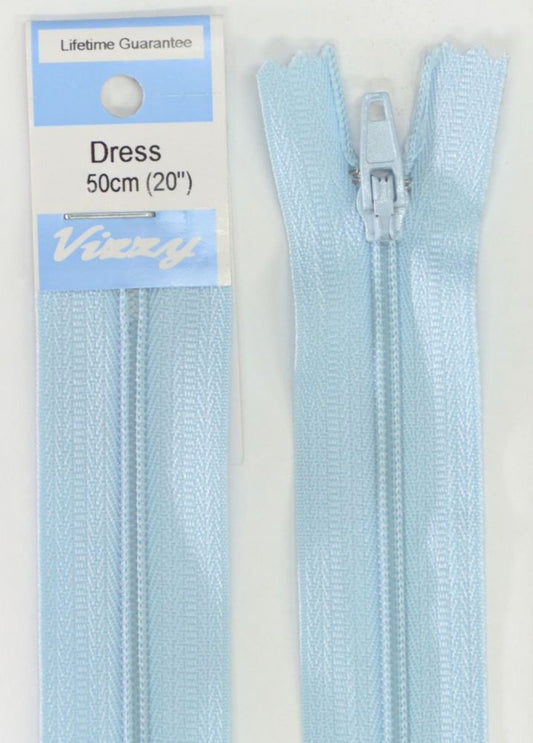 50cm Sky Blue Zipper