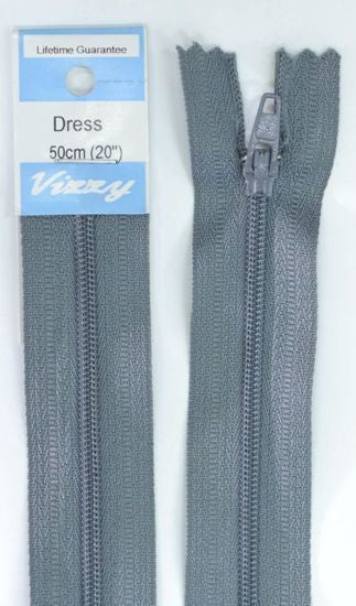 50cm Grey Zipper