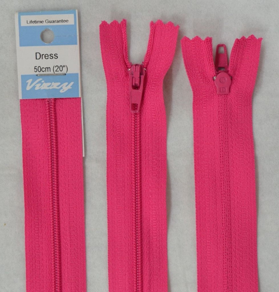 50cm Hot Pink Zipper