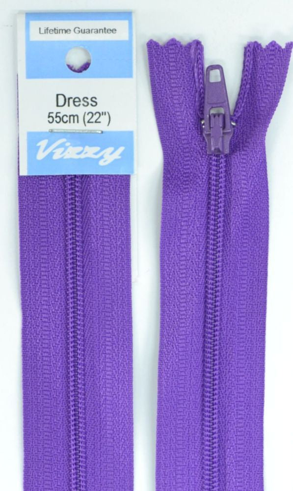 55cm Purple Zipper