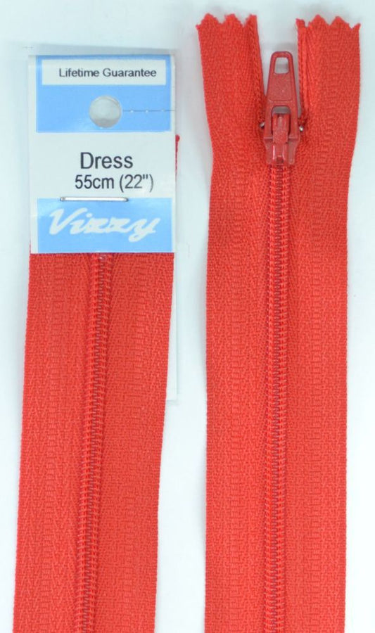 55cm Red Zipper