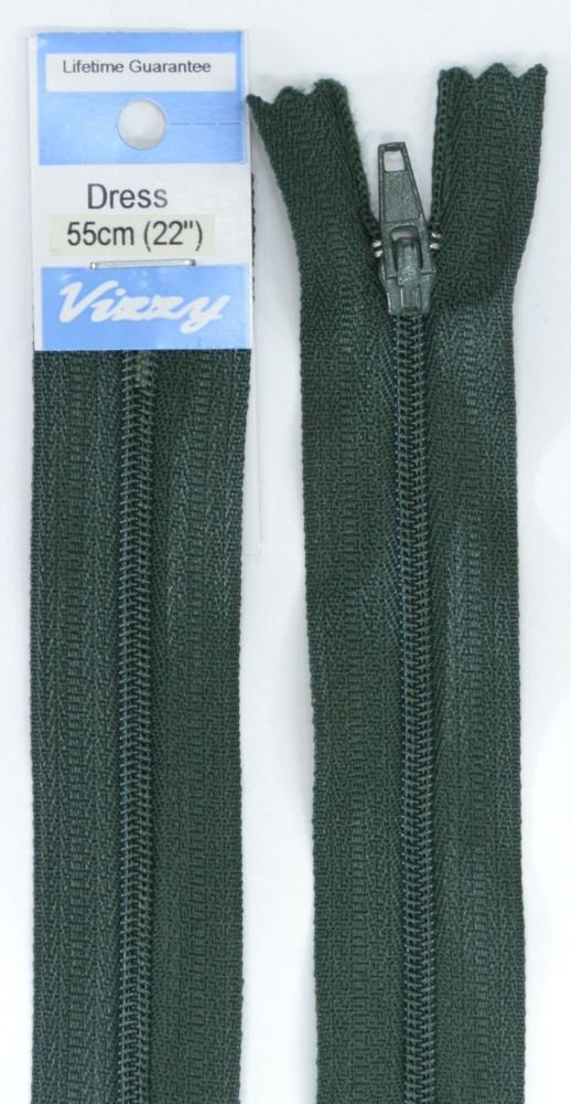 55cm Hunter Green Zipper