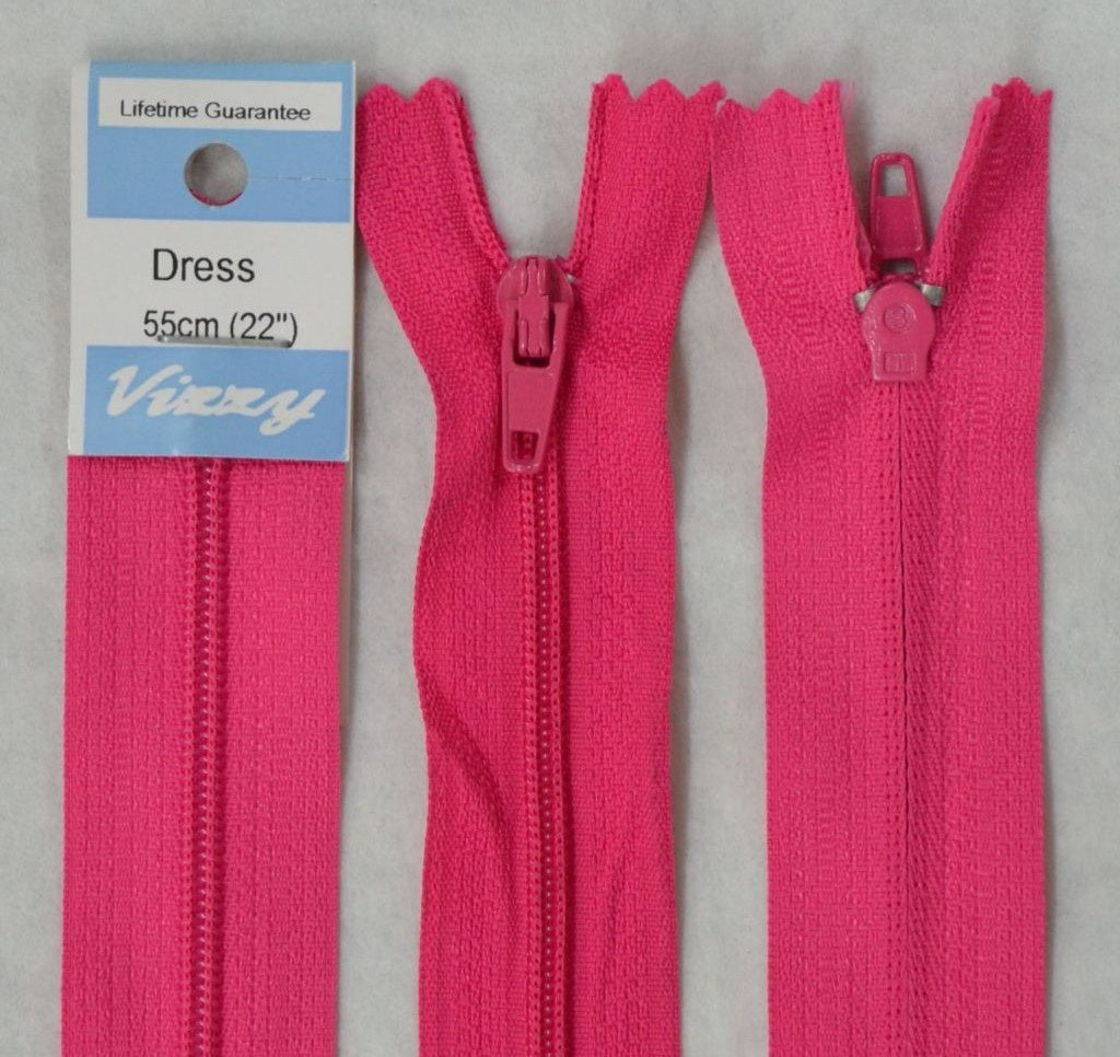 55cm Hot Pink Zipper