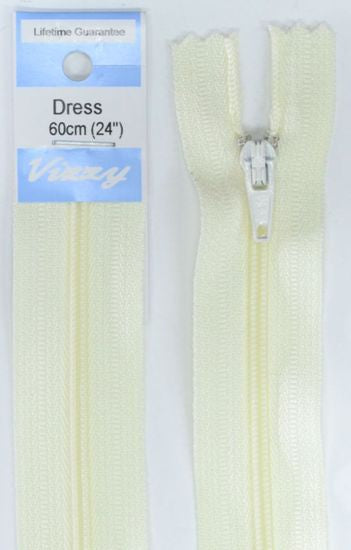 60cm Cream Zipper